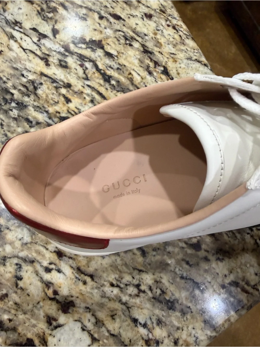 Gucci Ace embroidered leather platform sneakers White